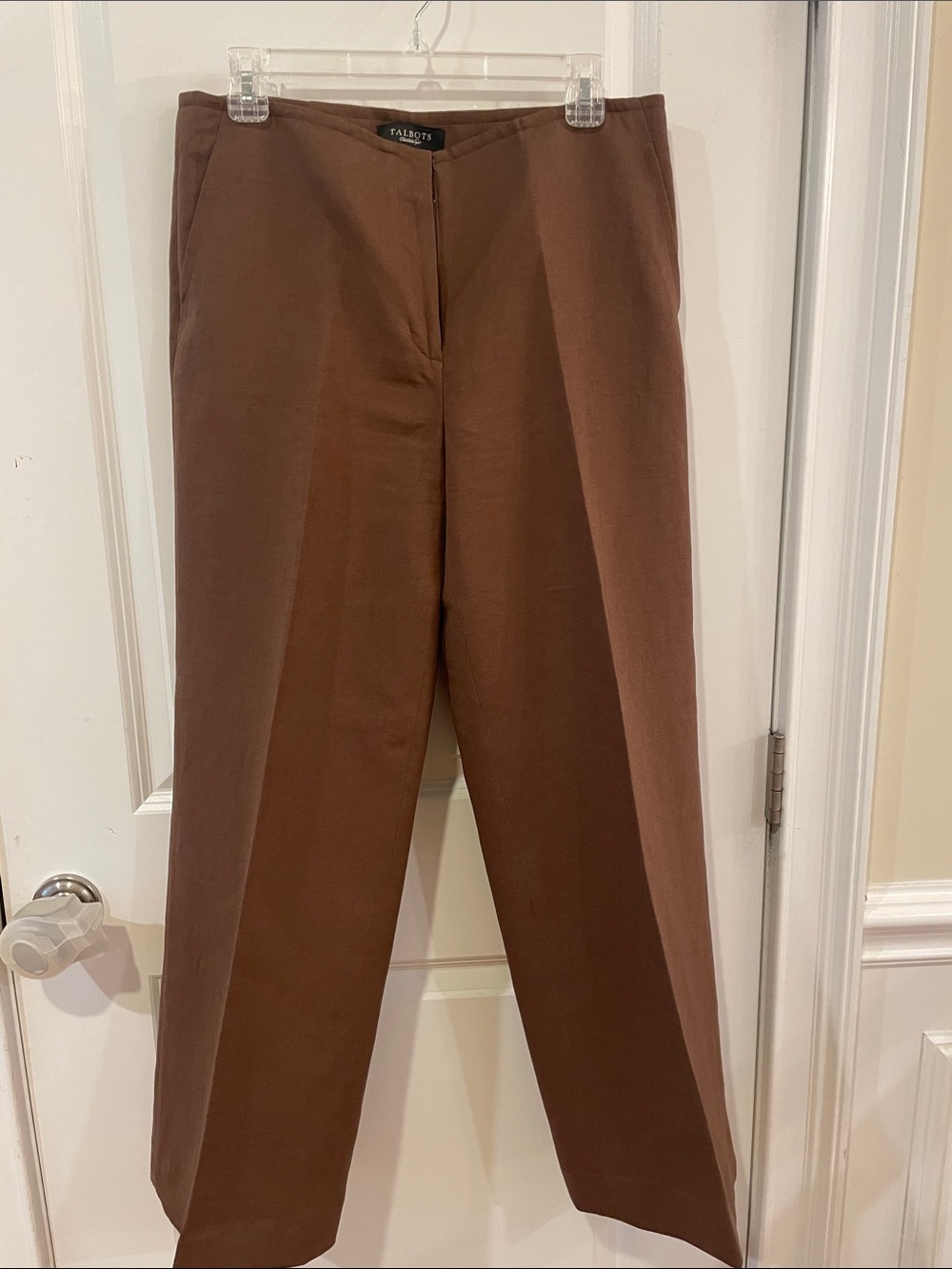 Talbots Ladies Chocolate Brown Cotton Linen Pants, size 8